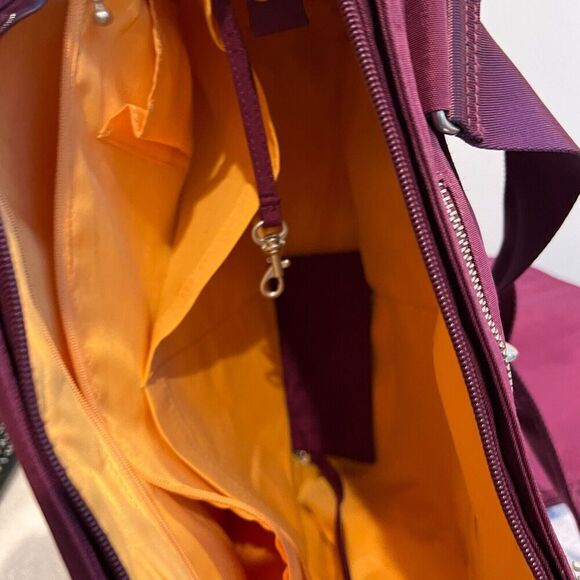 Baggallini Womens Maroon Palermo Weekender Travel Bag Nylon Crossbody Diaper Bag - Picture 13 of 16